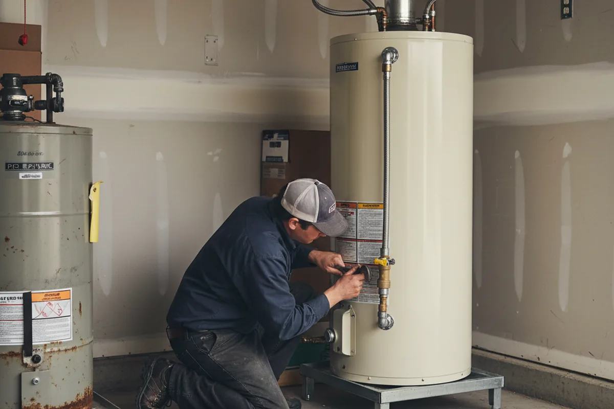 Water heater and shutoff valve replacement in Courtland