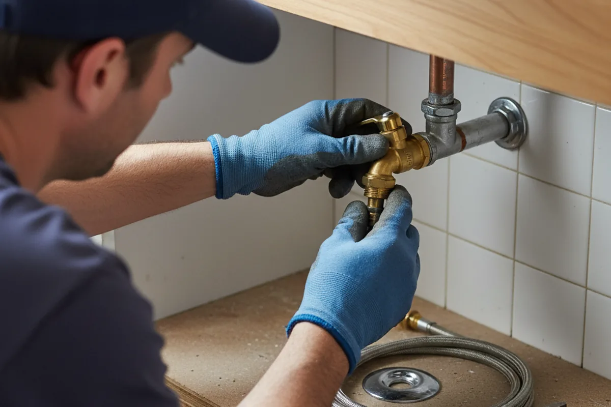 Shutoff valve and fitting work during Faucet and Fixture Repair in Courtland